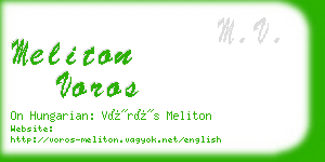 meliton voros business card
